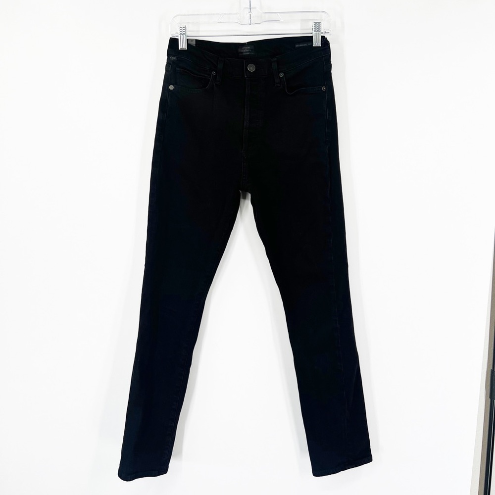 Citizens of Humanity COH Olivia Long High Rise Slim Jeans in Black Button Fly